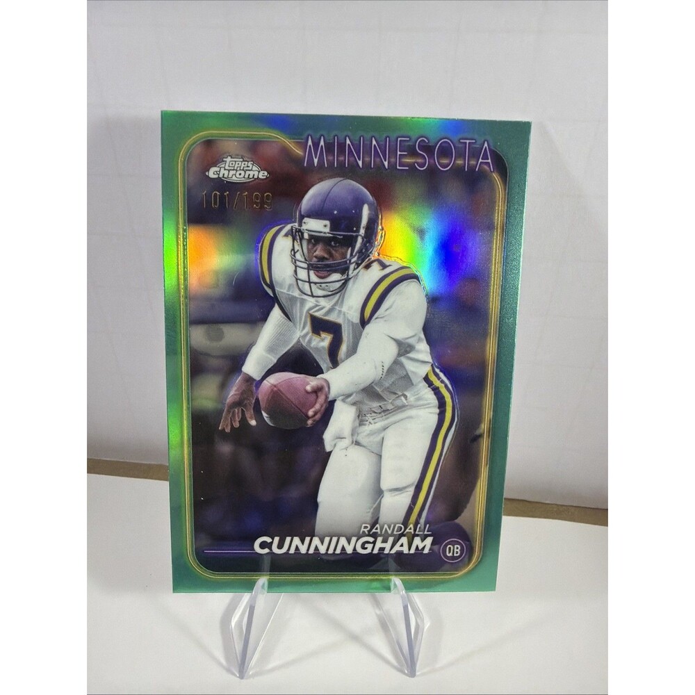 Randall Cunningham #115 Vikings 2024 Topps Chrome Football Aqua Refractor /199